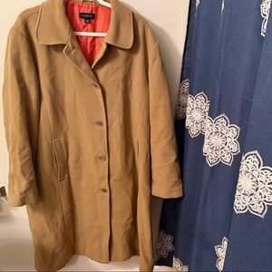 Land’s End Women’s Camel Trench Coat heavy and warm.